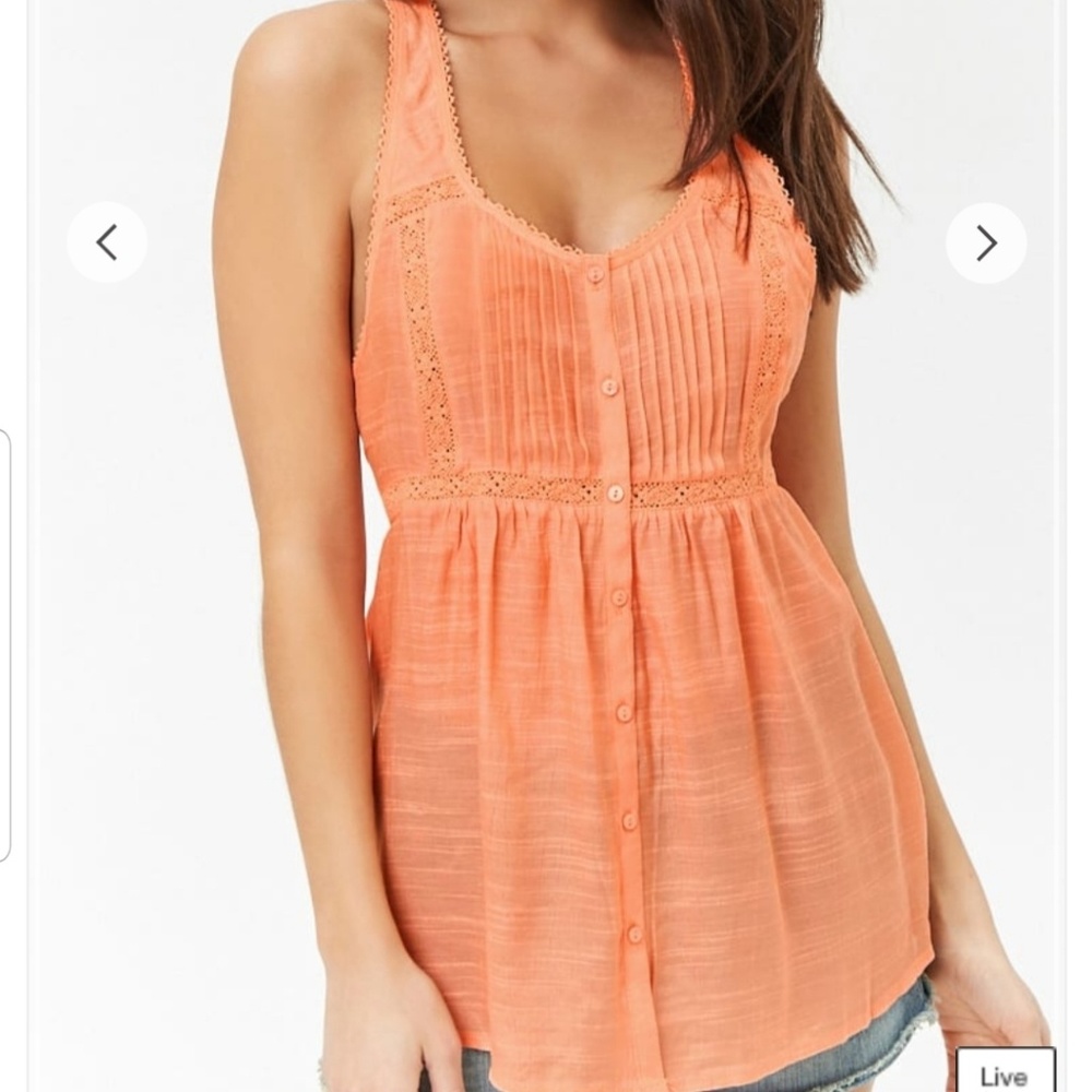 Pintucked Crochet Top